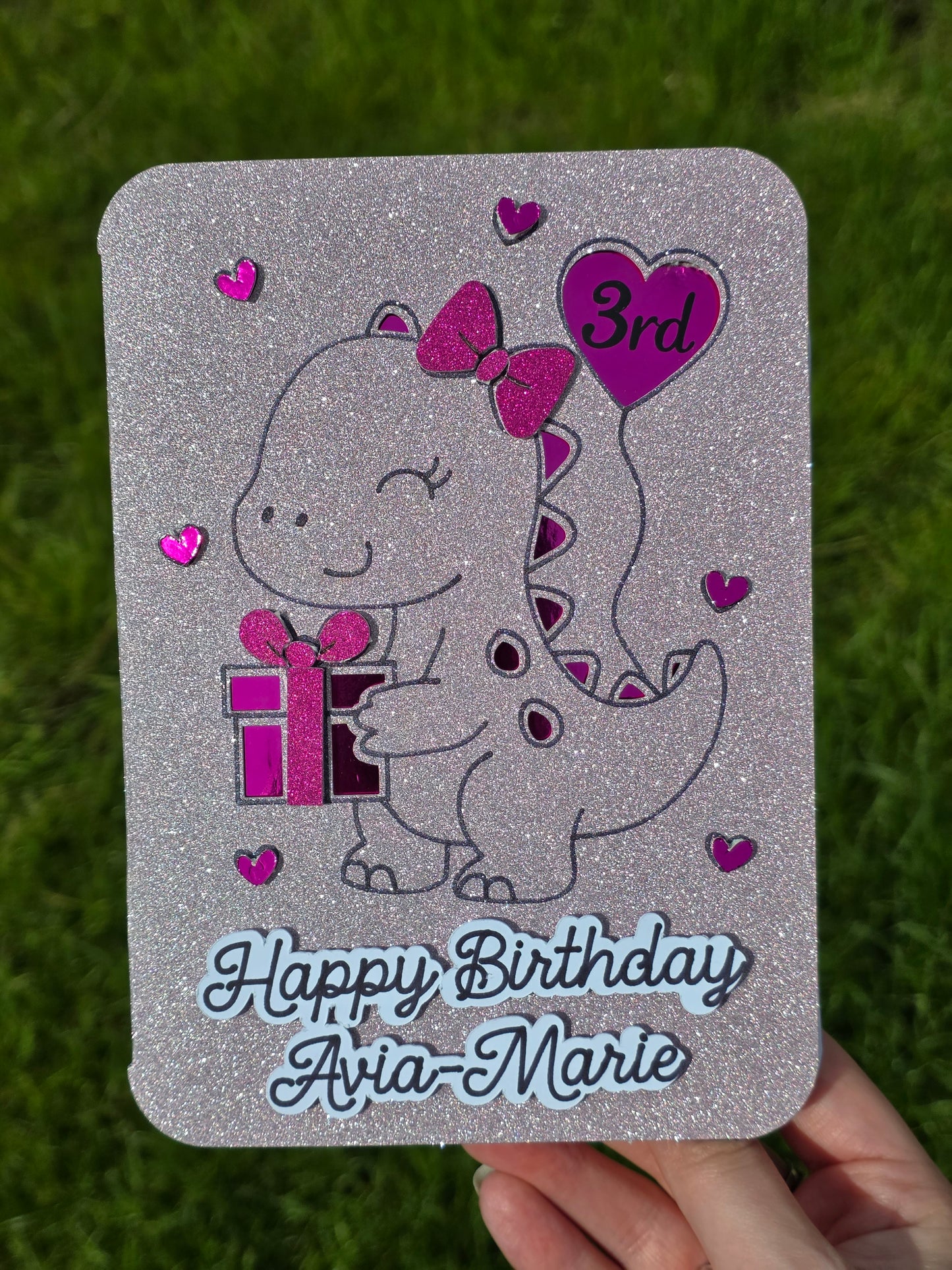 Luxury 3D Handmade Greeting Card | Custom Layered Cardstock & Vinyl