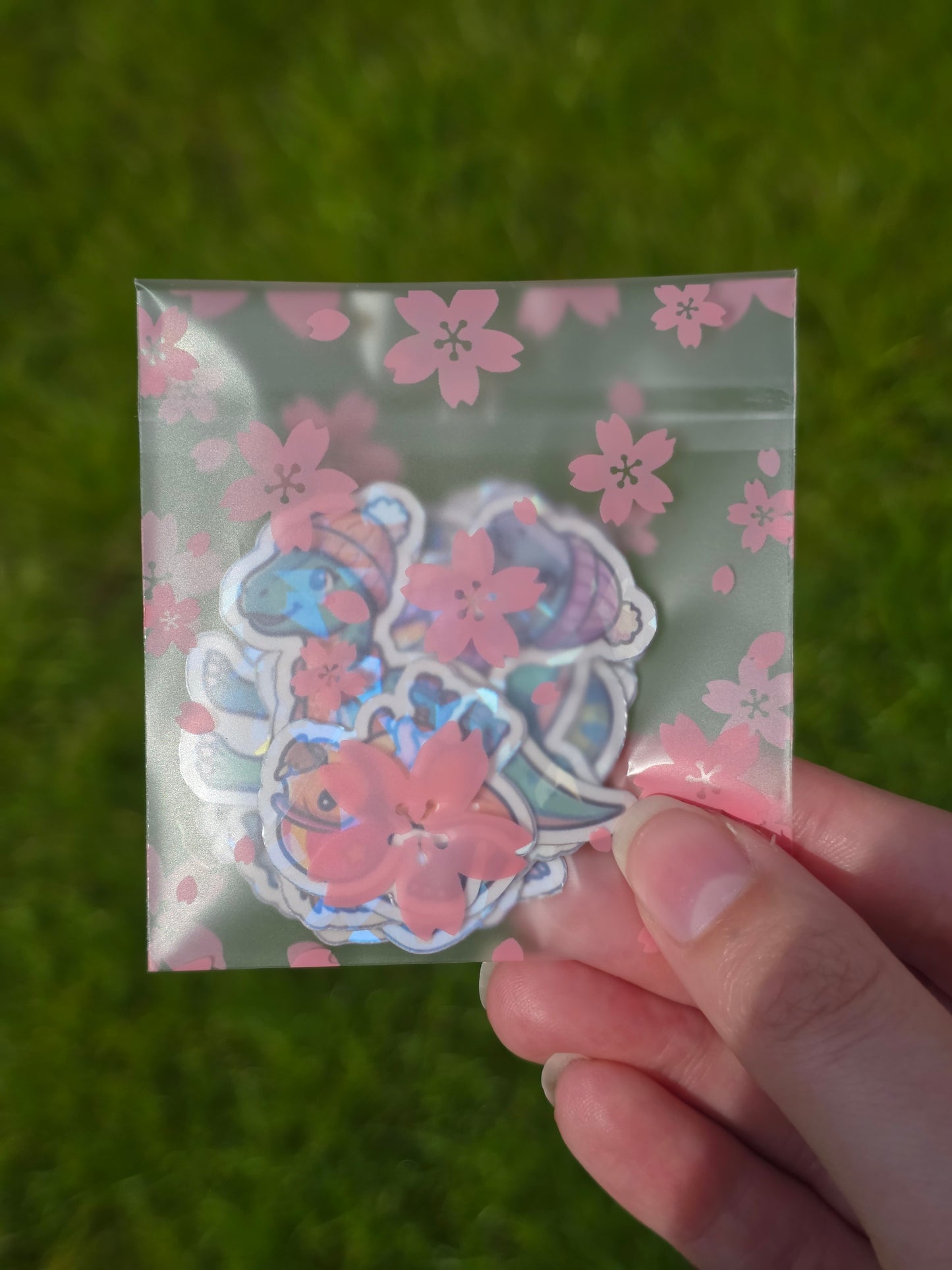 Holographic Pastel Girl Dino Sticker Packs - Durable, waterproof Vinyl