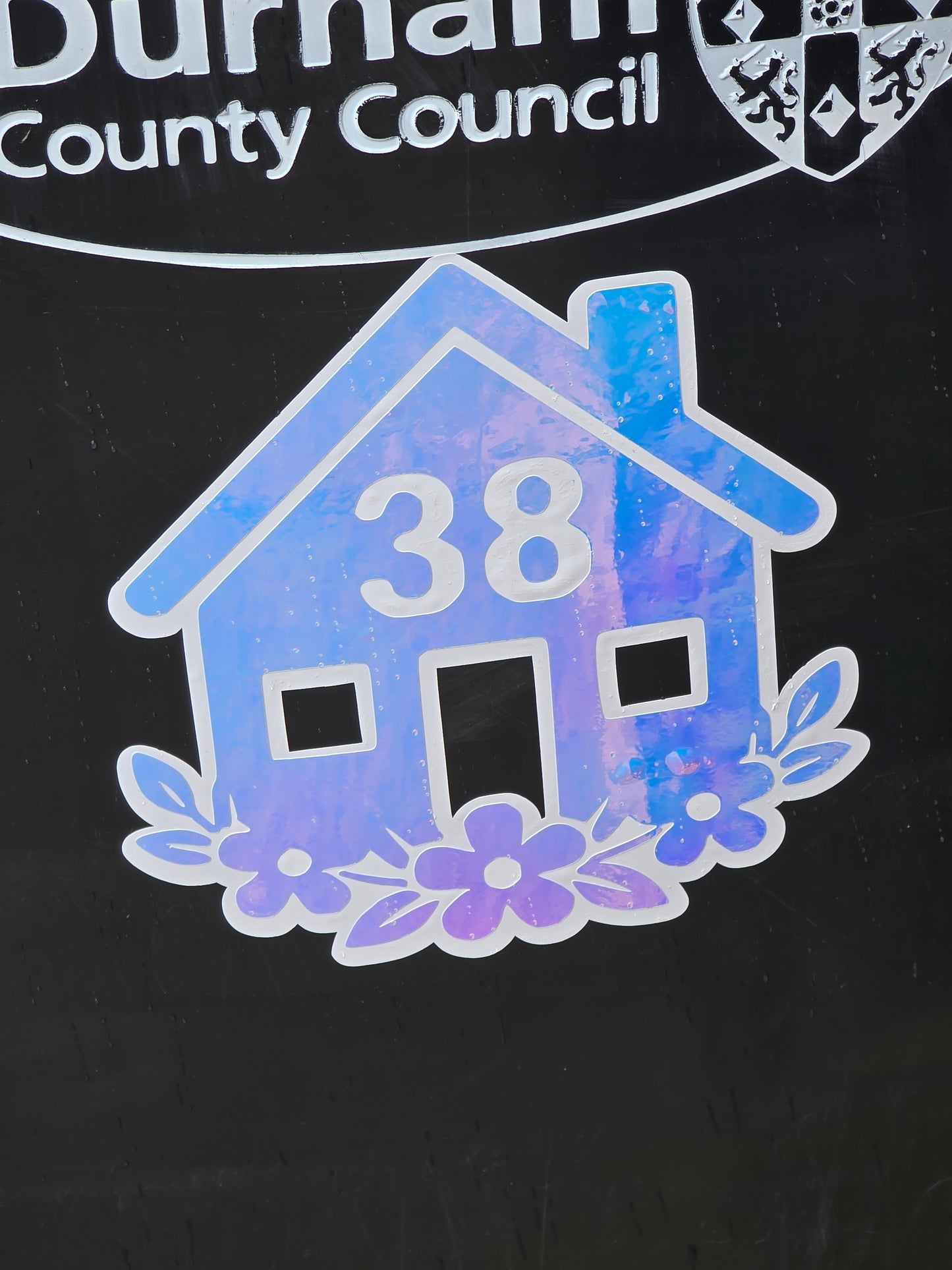 Custom House Number Floral Wheelie Bin Decal - Weatherproof Outdoor Vinyl